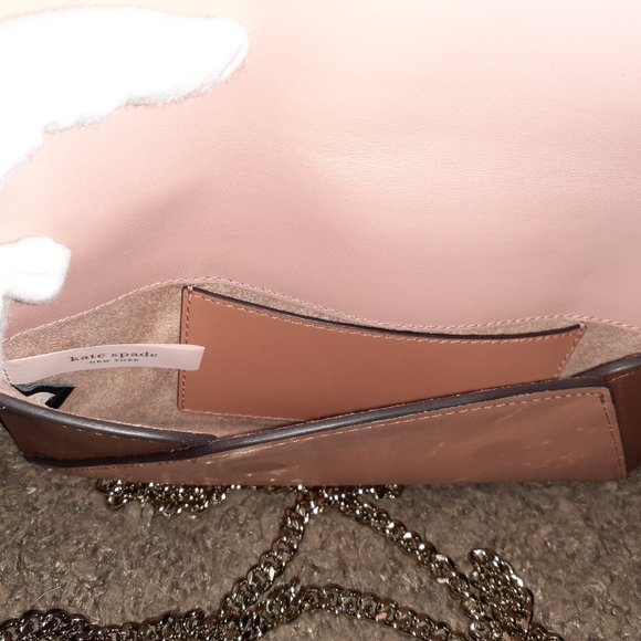 Kate Spade-Suzy-Gold Chain Cluch-Tawny/Multi Smooth Leather-NWT-PWRU7330 - Picture 8 of 8